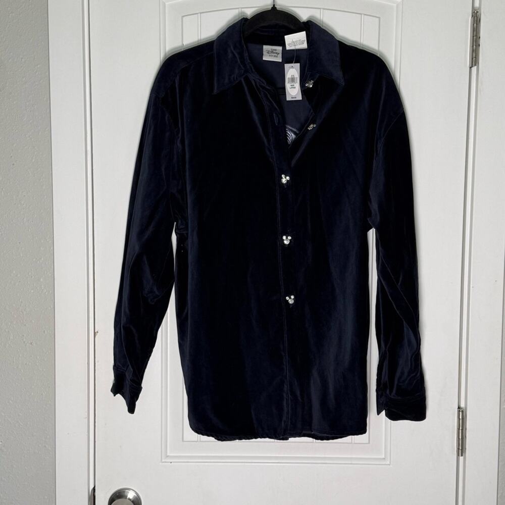 Disney Navy Lightweight Velvet Jacket Size Large